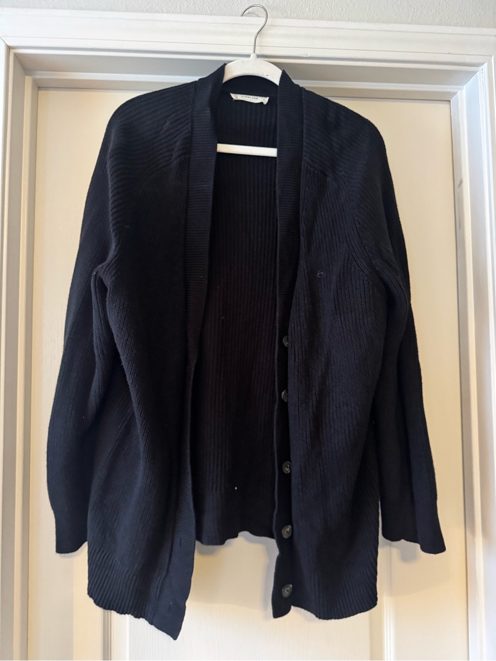Everlane Button-Front Cotton Ribbed Cardigan